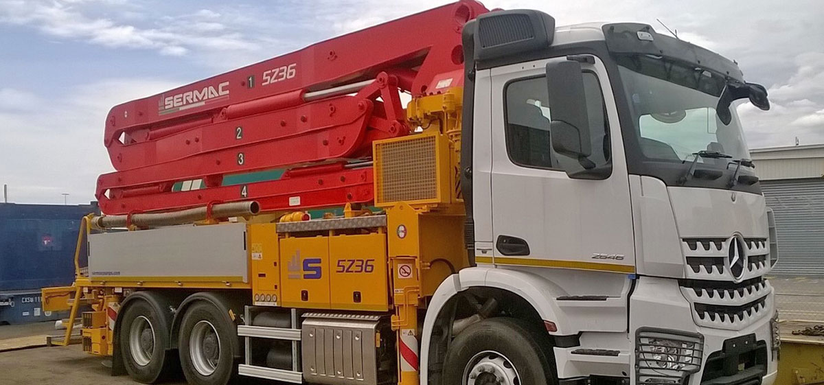 <h1>Sermac 5Z36 Boom Pump</h1><p>With AG9L10-158-8 Pump Kit, fitted to a Mercedes Benz Arocs 455 HP. The very first Arocs Mercedes Benz 455 HP imported into Australia by Easy Crete in February 2018.</p>
